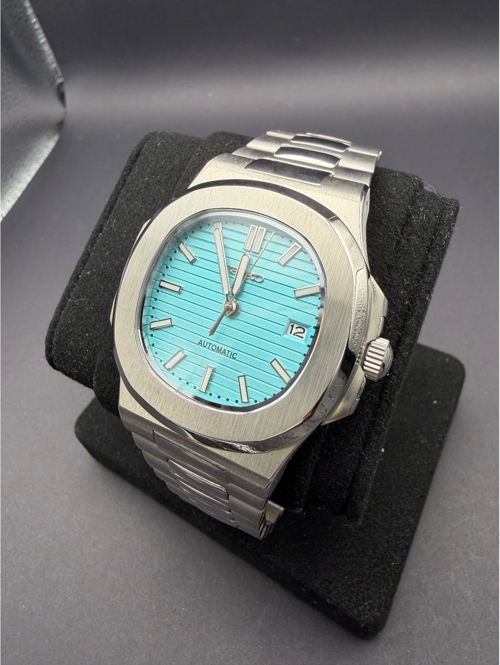 Custom Tiffany Blue Open Heart Automatic Watch Mod